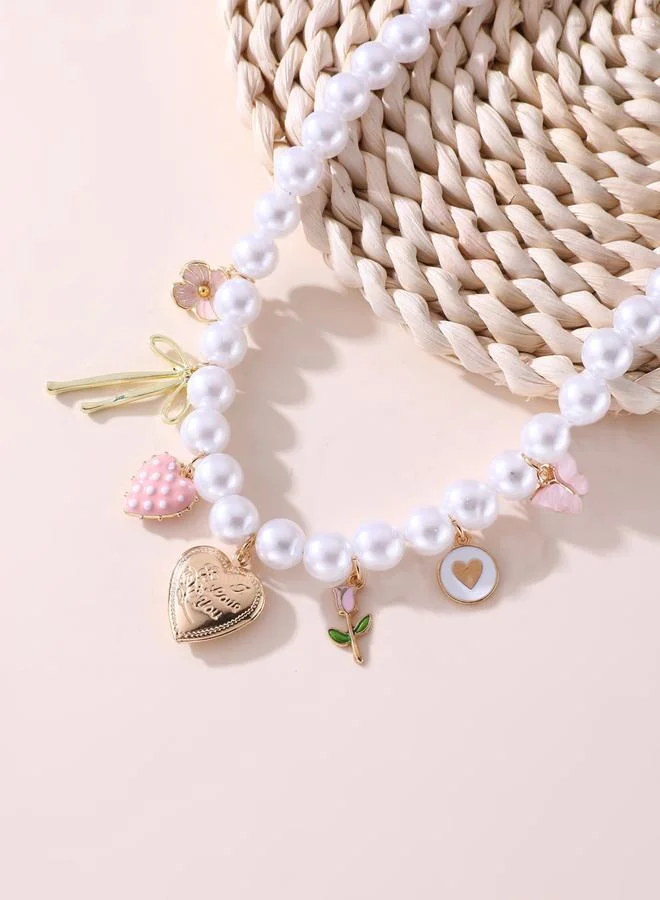 Take Two  Pearl Beaded Necklace with Charm Pendants for Women | Best Price UAE